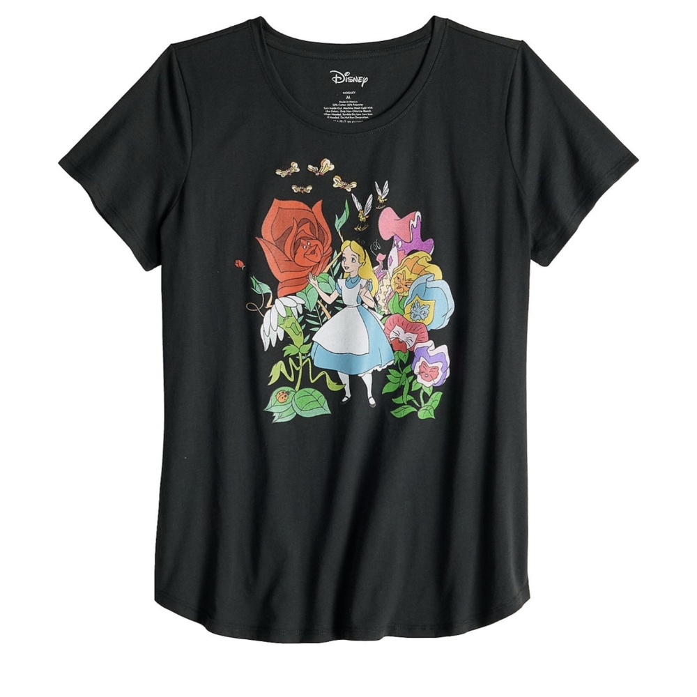 Disney Dark Gray Alice in Wonderland Graphic Tee Sz XXL NWT - Picture 3 of 9